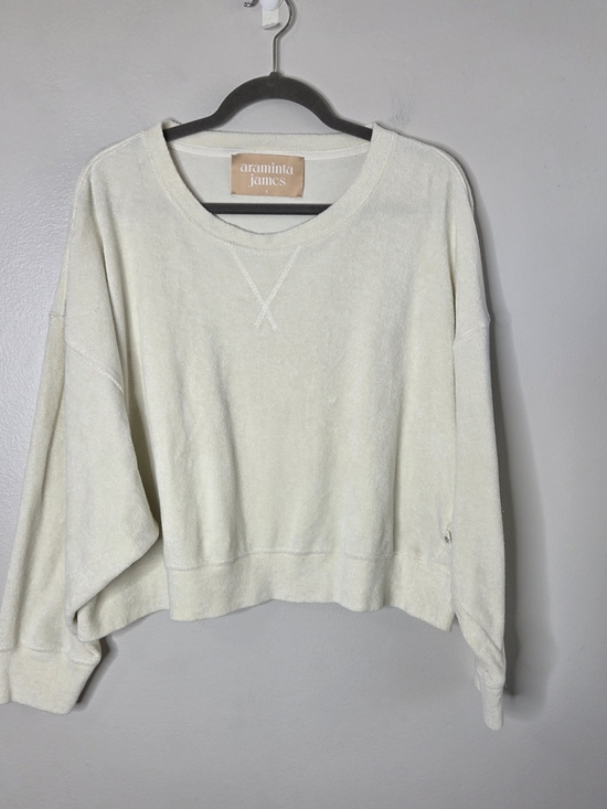 Araminta James Tops - Araminta James Cream Crewneck Terry Sweatshirt